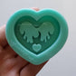 Made to Order - Flame Heart Shaker Mold 2 Sizes - shiny silicone mold