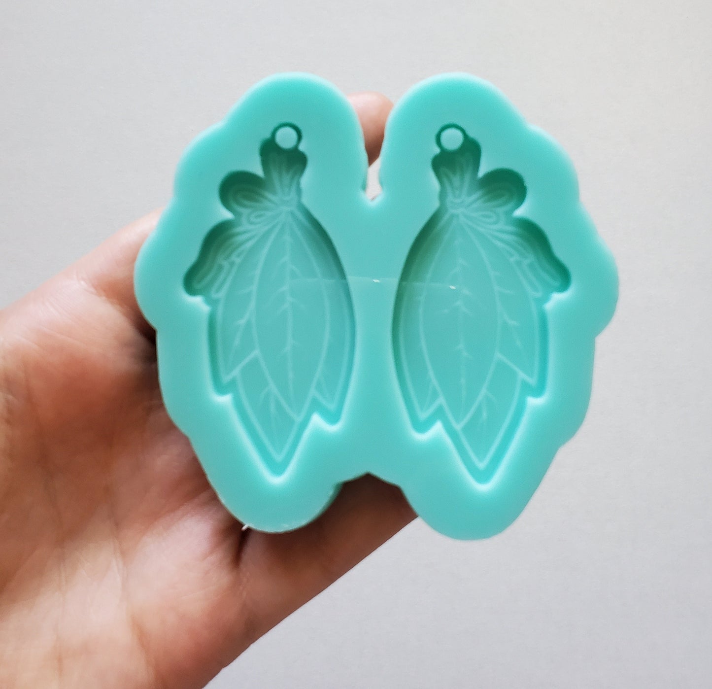 Made to Order - Leaf Bundle Earring  Mold - shiny silicone mold