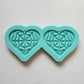 Made to order -Heart spider web shiny silicone earring mold