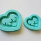 Made to Order - Flame Heart Shaker Mold 2 Sizes - shiny silicone mold