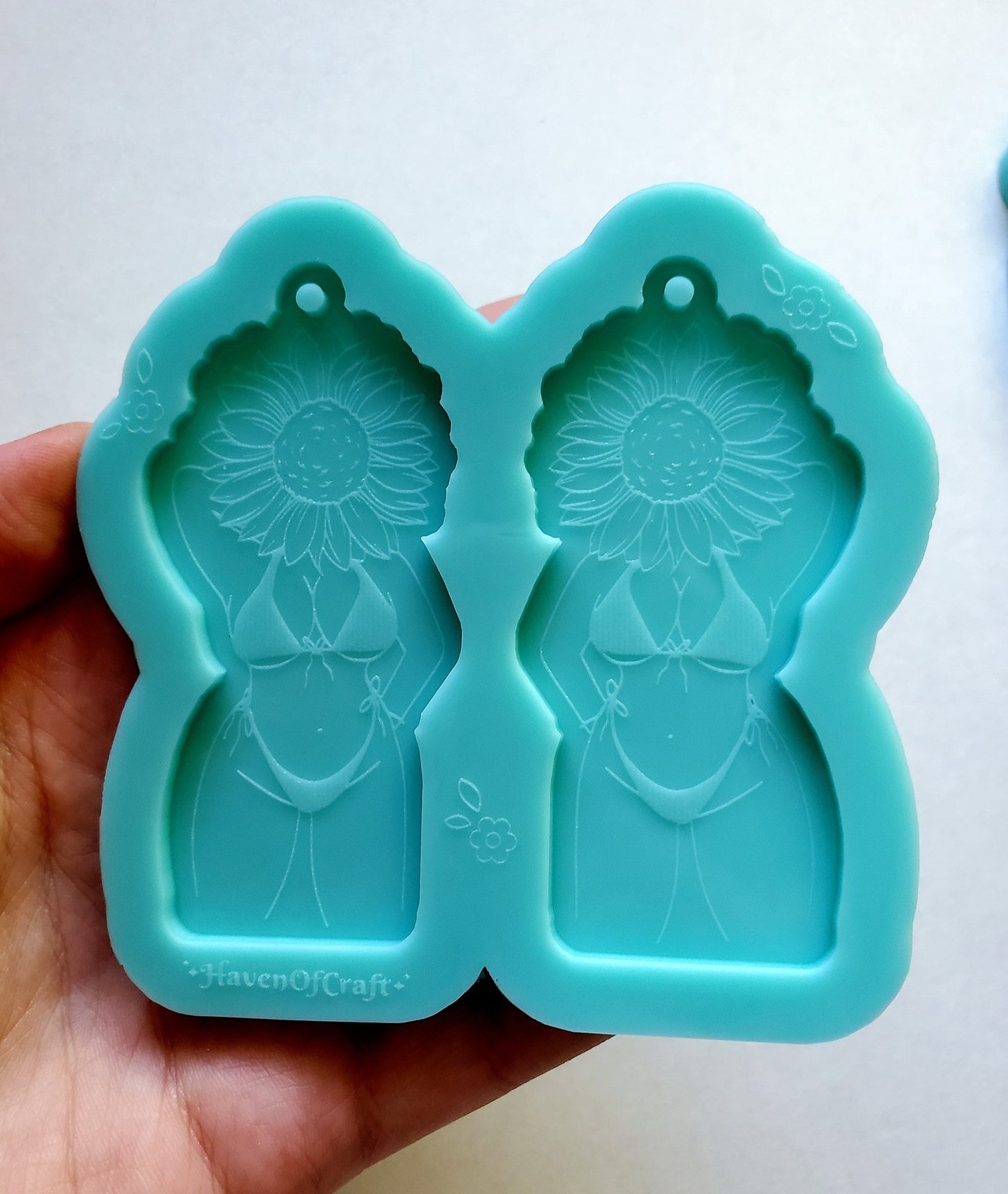 Made to Order - Body positivity floral woman Shiny Silicone Earring Mold- Made with Acrylic Blanks