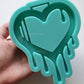 Made to Order - Drip Heart Tsurikawa Silicone Mold 2 sizes - Made with Acrylic Blanks