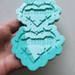 Made to order -  Aquarius Barbed Heart earring silicone mold -shiny silicone mold