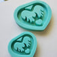 Made to Order - Flame Heart Tsurikawa Mold 2 sizes - Made with Acrylic Blank, shiny silicone mold