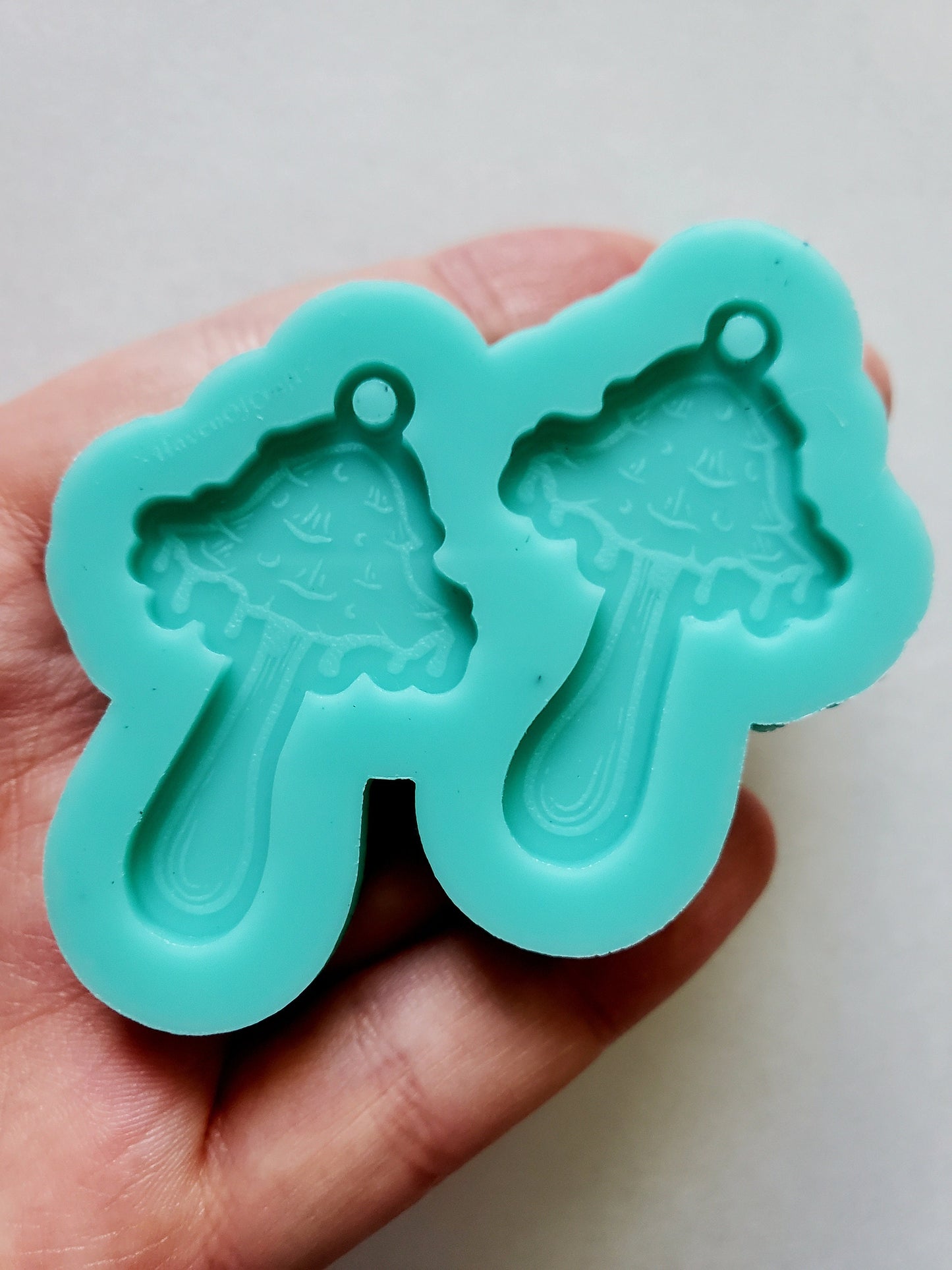 Made to order -  Toxic Mushroom earring mold - shiny silicone mold