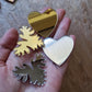 Flaming Heart or Horn Mirror Keychain/ 4 colors of mirror to choose from/ 2 Mold style to choose from -Made to order