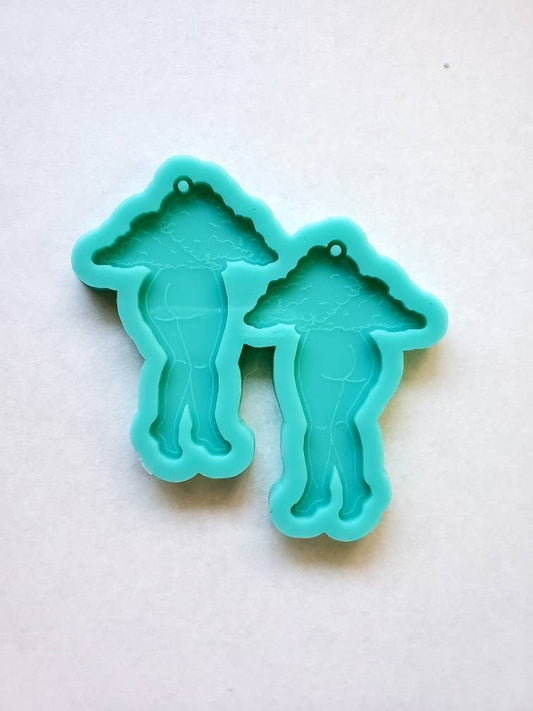 Made to Order - Curvy girl cloud Shiny Silicone Earring Mold- Made with Acrylic Blanks