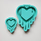 Made to Order - Drip Heart Tsurikawa Silicone Mold 2 sizes - Made with Acrylic Blanks