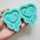 Made to order - Big Drip Heart earring mold - shiny silicone mold