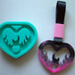 Made to Order - Flame Heart Tsurikawa Mold 2 sizes - Made with Acrylic Blank, shiny silicone mold