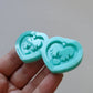 Made to Order - Flame Heart Earrings Mold - shiny silicone mold - 2 size available