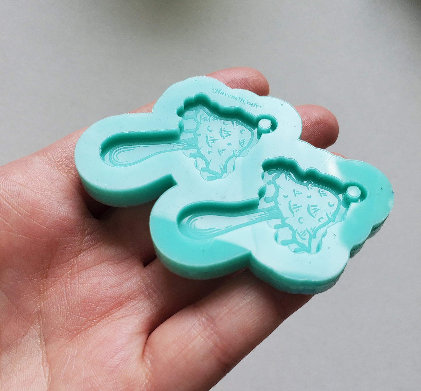 Made to order -  Toxic Mushroom earring mold - shiny silicone mold