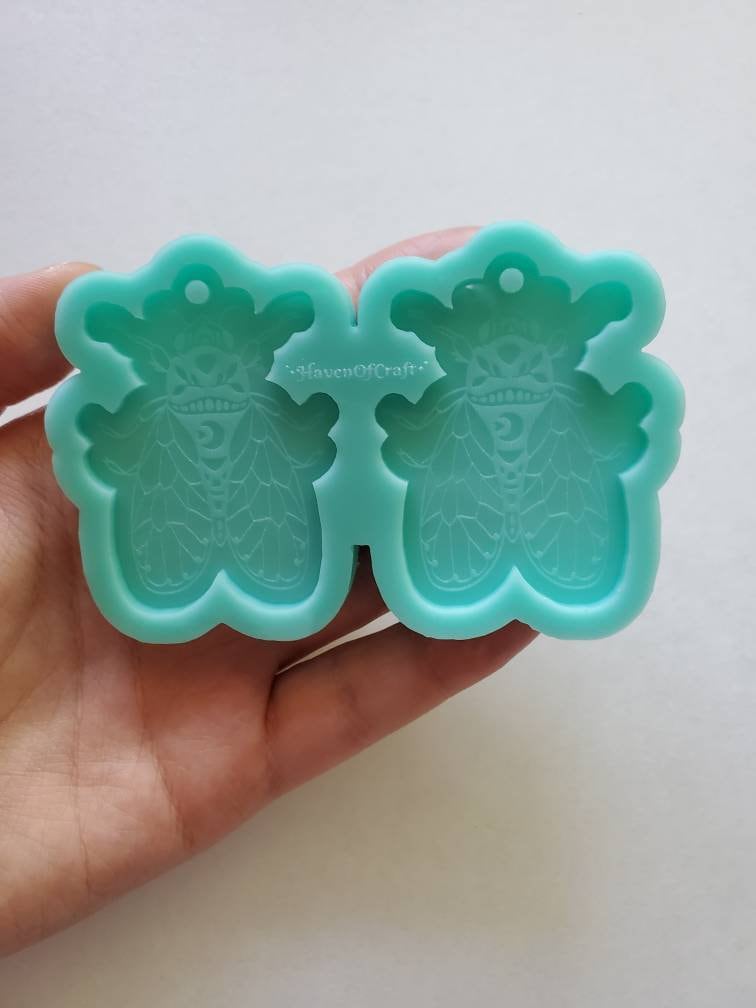 Made to Order - Celestrial Cicada Earring Mold - shiny silicone mold