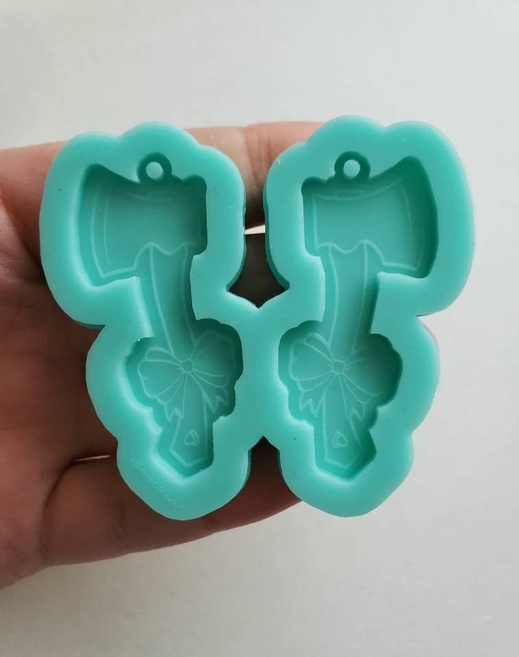 Made to Order - Cute bow axe shiny silicone earring mold