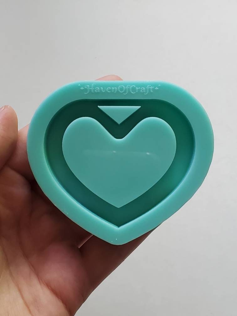 Made to Order - Heart Tsurikawa Silicone Mold 2 sizes - Made with Acrylic Blanks