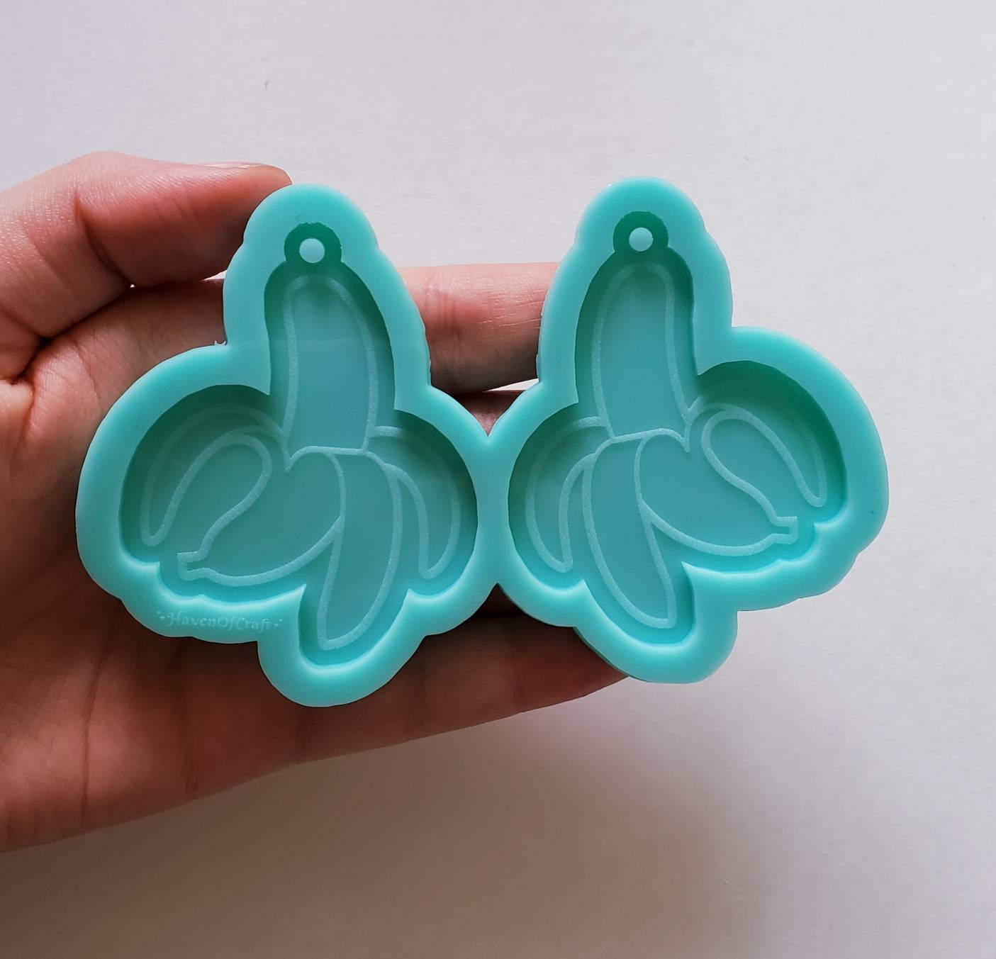 Made to order - Banana shiny silicone earring mold