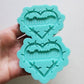 Made to order -  Gemini Barbed Heart earring silicone mold -shiny silicone mold