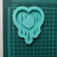 Made to Order - Thick Drip Heart Shaker Mold 2 Sizes - shiny silicone mold