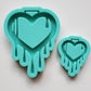 Made to Order - Drip Heart Tsurikawa Silicone Mold 2 sizes - Made with Acrylic Blanks