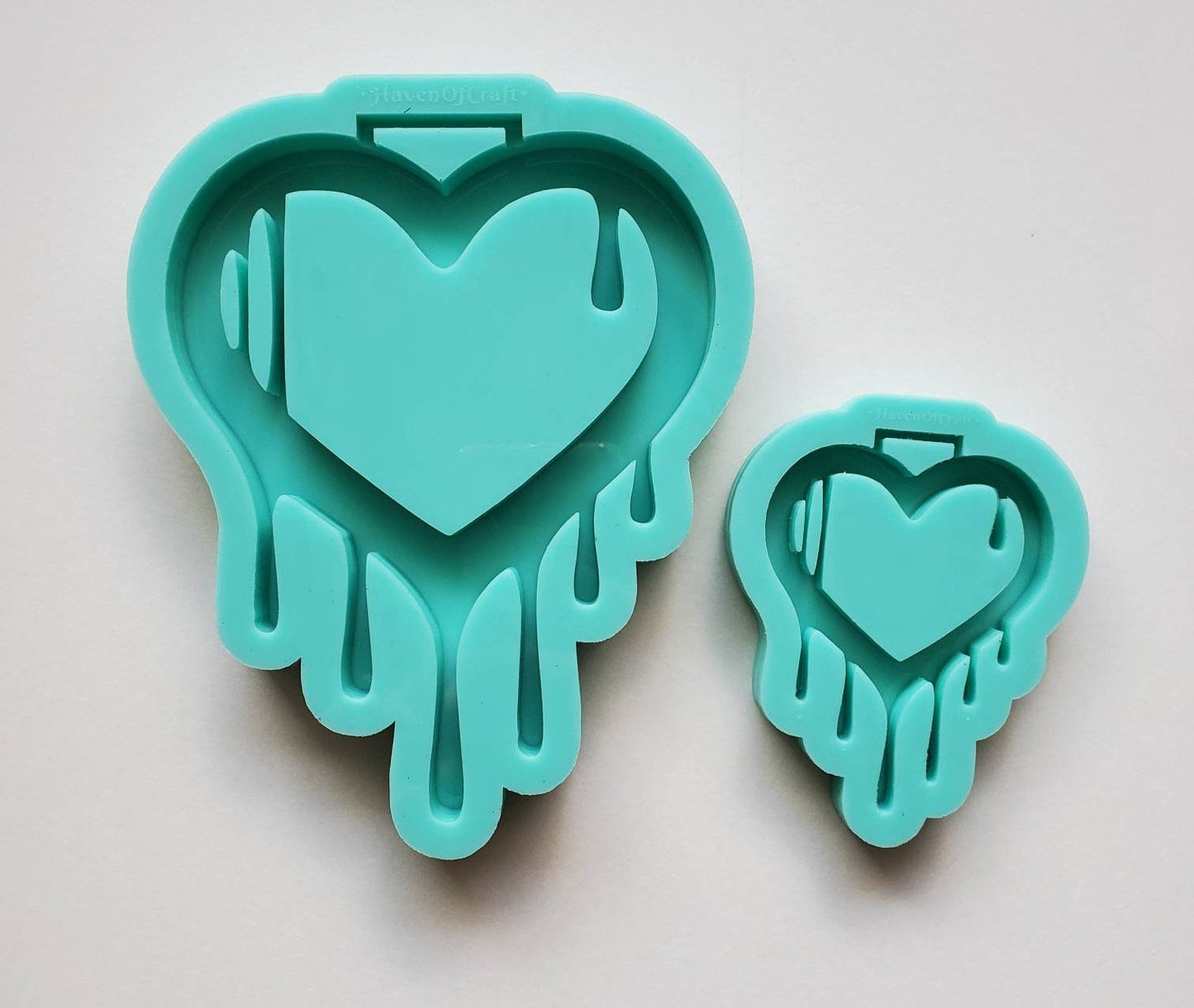 Made to Order - Drip Heart Tsurikawa Silicone Mold 2 sizes - Made with Acrylic Blanks