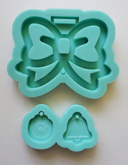 Made to Order - Bow Tsurikawa Shiny Silicone Mold with Bell And Paw Add on - Made with Acrylic Blanks