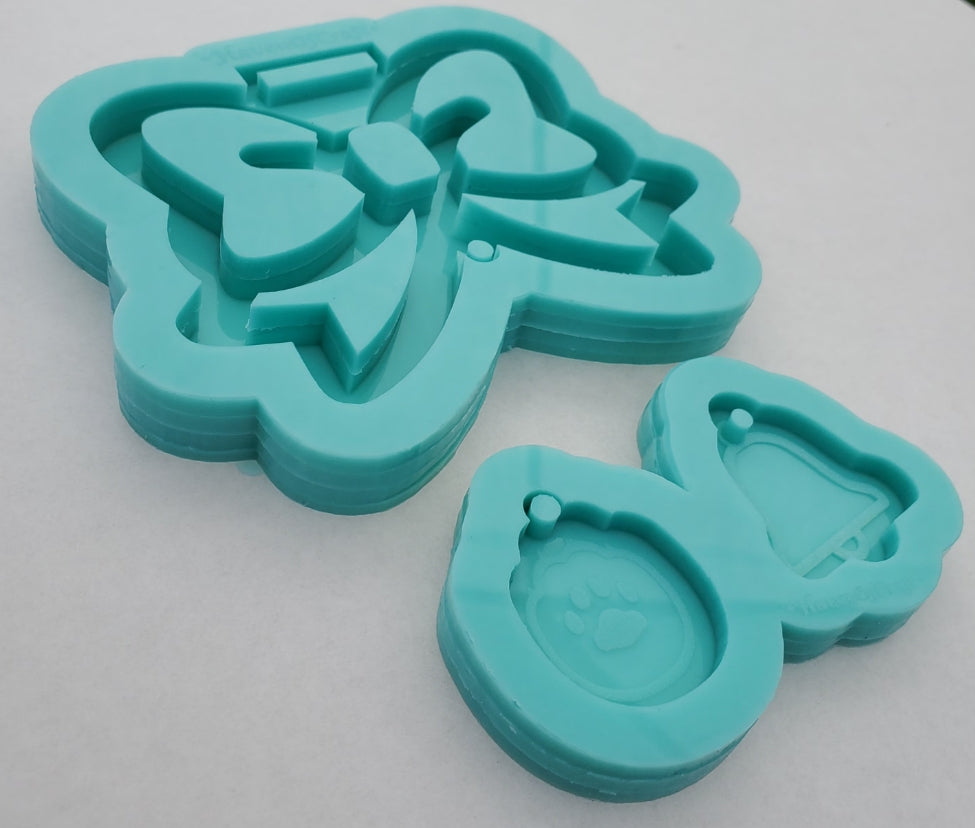 Made to Order - Bow Tsurikawa Shiny Silicone Mold with Bell And Paw Add on - Made with Acrylic Blanks