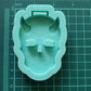 Made to Order - Skull With Horns Tsurikawa Mold 2 sizes - Made with Acrylic Blank, shiny silicone mold
