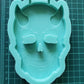 Made to Order - Skull With Horns Tsurikawa Mold 2 sizes - Made with Acrylic Blank, shiny silicone mold