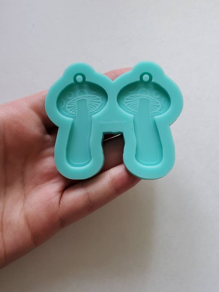 Made to Order - Mushroom Shiny Silicone Earring Mold- Made with Acrylic Blanks