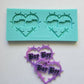 Made to Order - Boy Bye Barbed Wire Heart Earring Mold - shiny silicone mold