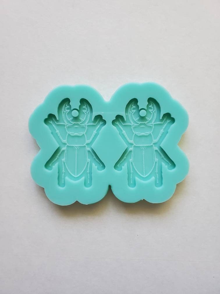 Made to Order - Beetle Earring Mold - shiny silicone mold