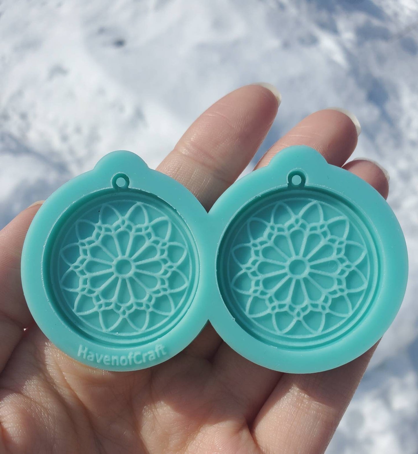 Made to Order - Mandala Earring Silicone Mold - shiny silicone mold