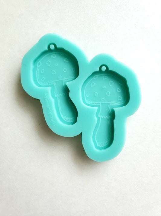 Made to Order - Cute small mushrooms shiny silicone earring mold