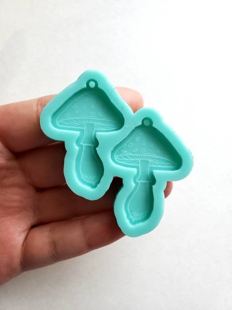 Made to Order - Shiny mushrooms silicone earring mold