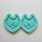 Made to order- Fire Heart shiny silicone earring mold