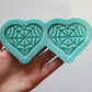 Made to order -Heart spider web shiny silicone earring mold