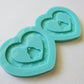 Made to Order - Cow Print Heart Earring Mold - Shiny silicone mold