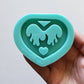 Made to Order - Flame Heart Tsurikawa Mold 2 sizes - Made with Acrylic Blank, shiny silicone mold