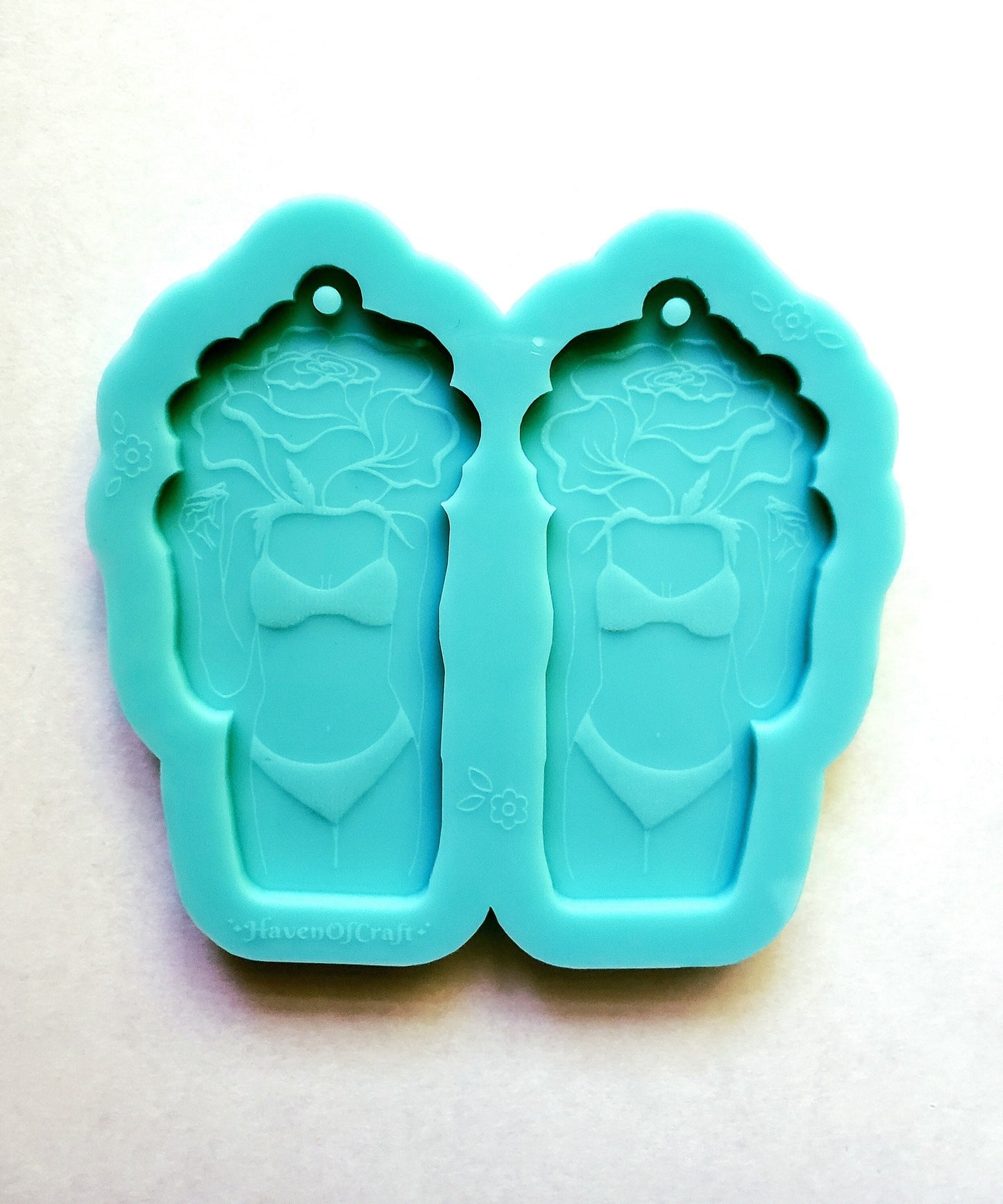 Made to Order - Body positivity floral woman Shiny Silicone Earring Mold- Made with Acrylic Blanks