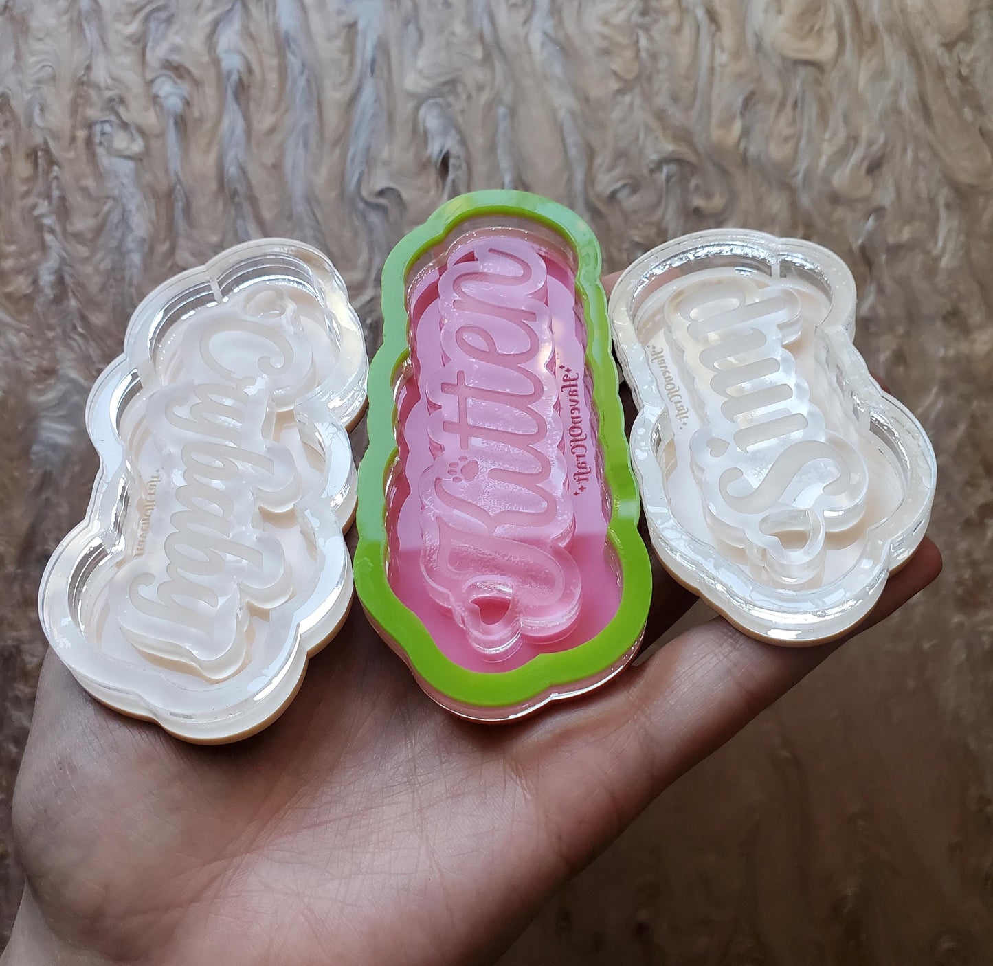 1/4 Inch Thick Keychain Mold \ 3 to choose from \ Crybaby, Simp and Kitten - Made to order