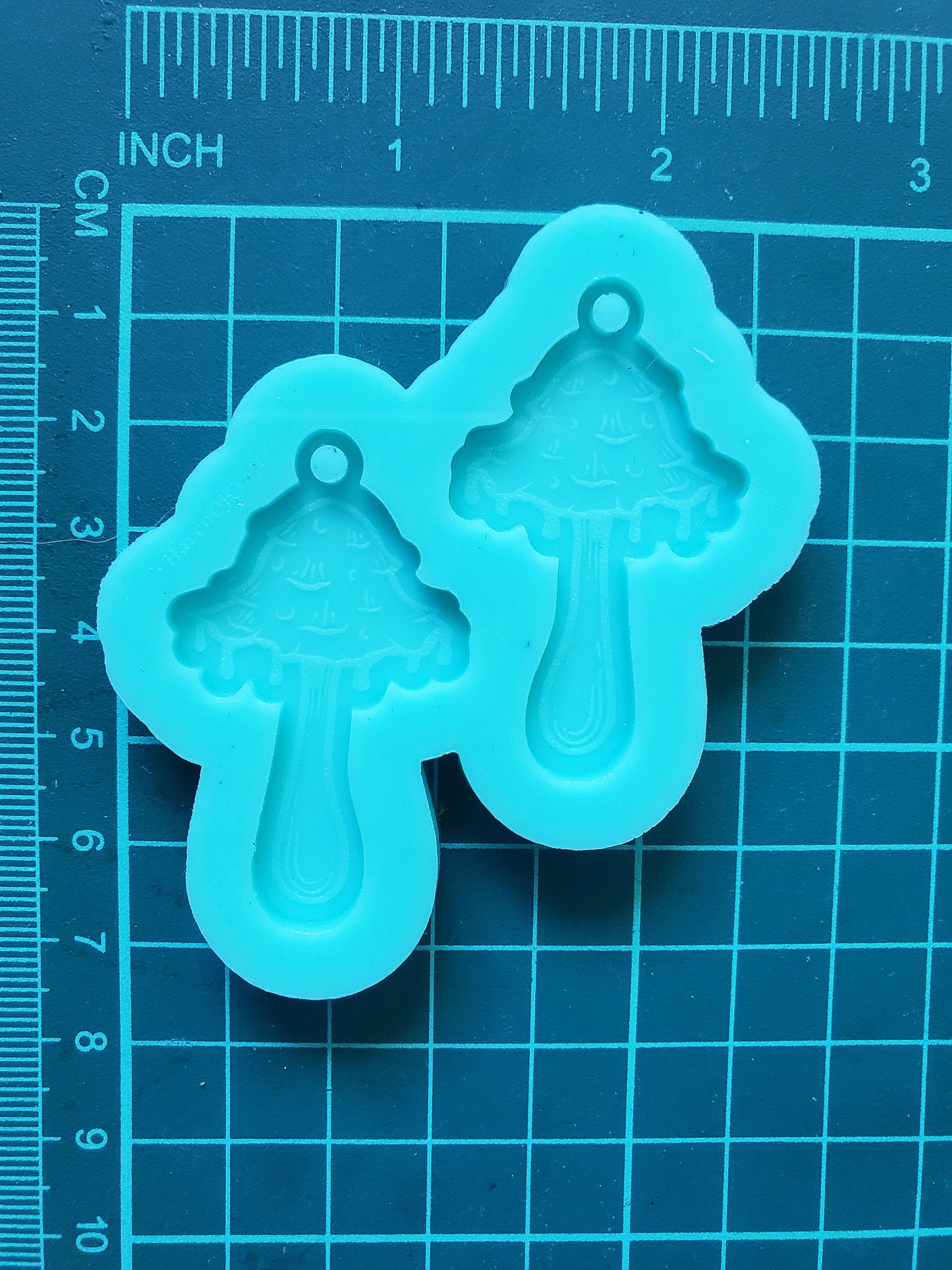 Made to order -  Toxic Mushroom earring mold - shiny silicone mold