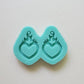 Made to order - Small/Big Heart flame shiny silicone mold