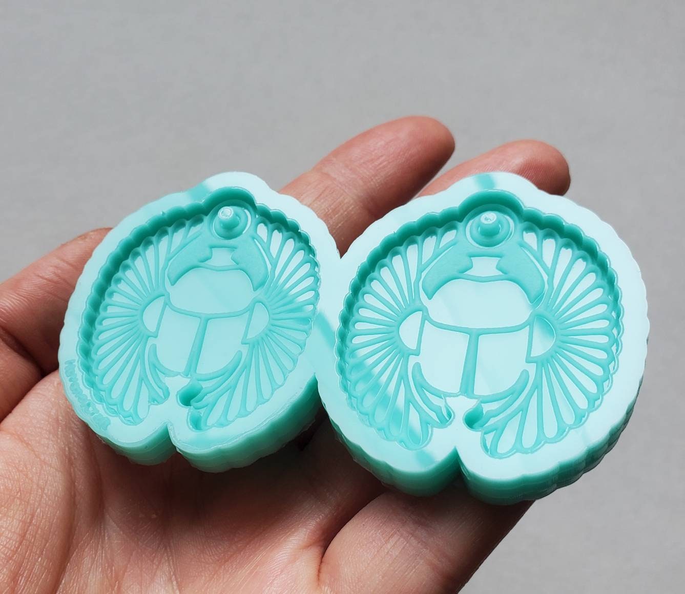 Made to Order - Round Scarab Earring shiny silicone mold