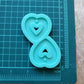 Plain Long Heart outline Earring shiny silicone mold -2 size available -Made to order