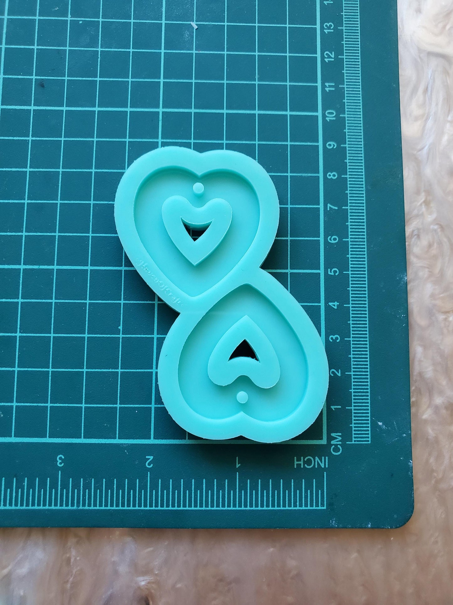 Plain Long Heart outline Earring shiny silicone mold -2 size available -Made to order