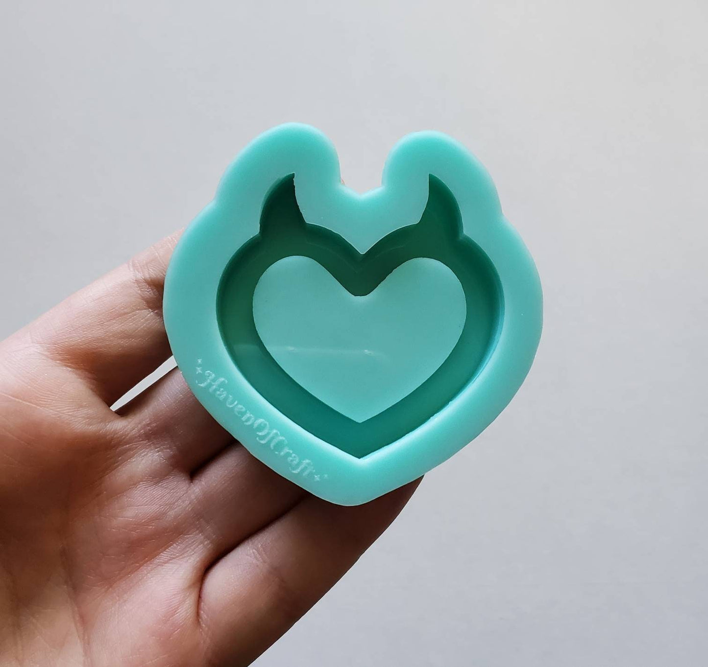 Made to Order - Horn Heart Shaker Mold - shiny silicone mold