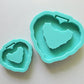 Made to Order - Chain Heart Tsurikawa Mold 2 sizes - Made with Acrylic Blank, shiny silicone mold