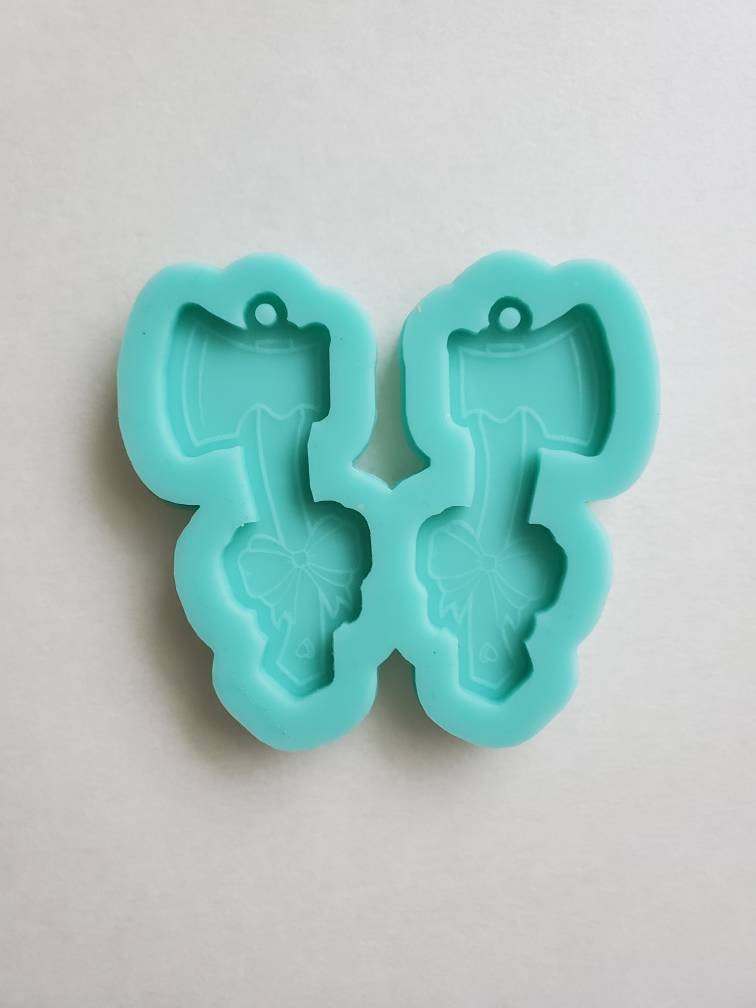 Made to Order - Cute bow axe shiny silicone earring mold