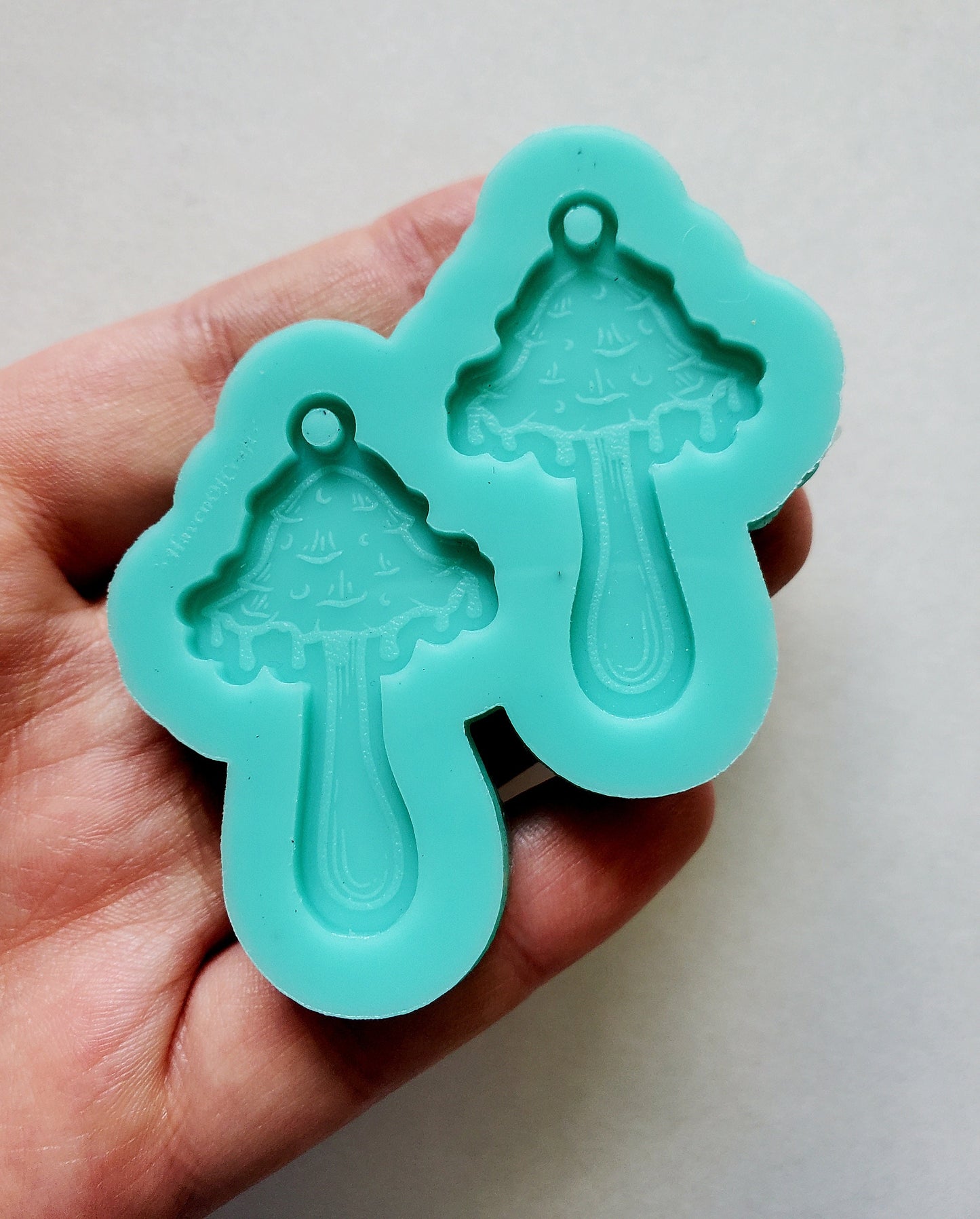 Made to order -  Toxic Mushroom earring mold - shiny silicone mold