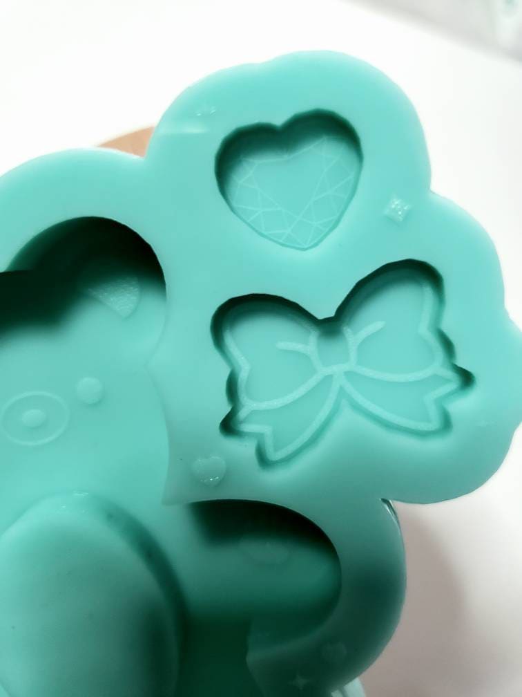 Made to order - Adorable teddy bear shaker shiny silicone mold